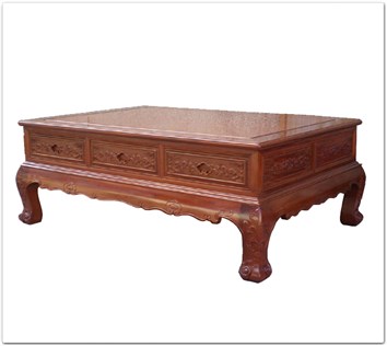 Rosewood Furniture Range  - ffcurictb - Curved legs coffee table ru-yi design w/6 drawers