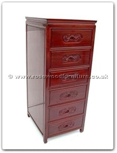 Rosewood Furniture Range  - ffd6dchest - Chest of 6 drawers dragon design