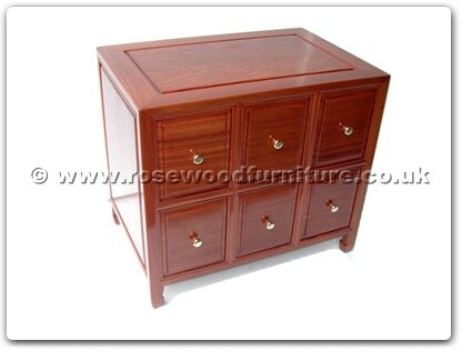 Rosewood Furniture Range  - ffep6cd - C.d. cabinet with 6 drawers plain design
