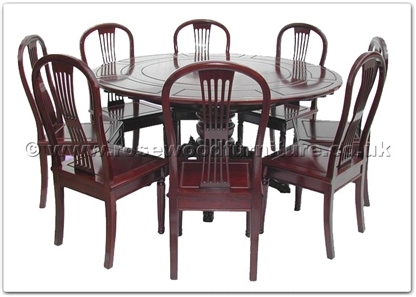 Rosewood Furniture Range  - ffer60ac - Extendable Round Dining Table With 8 American Style Chairs