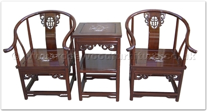 Rosewood Furniture Range  - fff31a2chair - Ming style chair with open longlife design . Mother of Pearl inlay