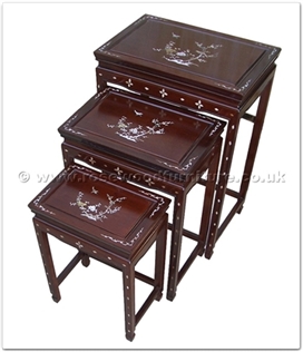 Rosewood Furniture Range  - fff31a3nest - Nest table - mother of pearl inlay