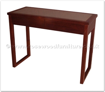 Rosewood Furniture Range  - ffff8015r - Redwood glass top dressing table - 2 drawers
