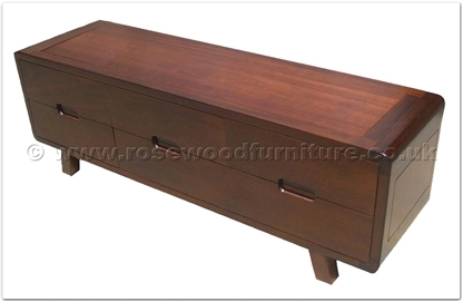 Rosewood Furniture Range  - ffff8019r - Red wood t.v. cabinet - 6 drawers