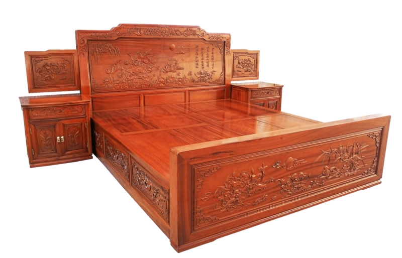 Rosewood Furniture Range  - fffybedfc - bed full carved w/4 drawers