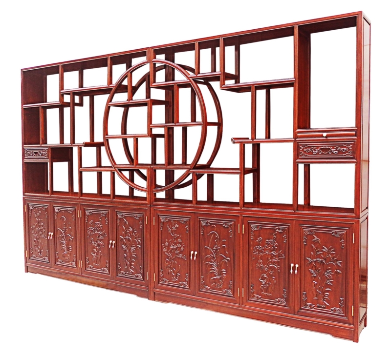Rosewood Furniture Range  - fffydisdlml - display cabinet dlmch-mlzj carved
