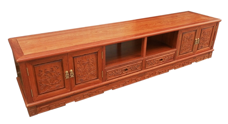 Rosewood Furniture Range  - fffytvcb - t.v. cabinet full f&b carved w/4 doors & 2 drawers