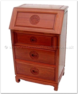 Rosewood Furniture Range  - ffgl24wri - Writing Desk With 3 Drawers Longlife Design