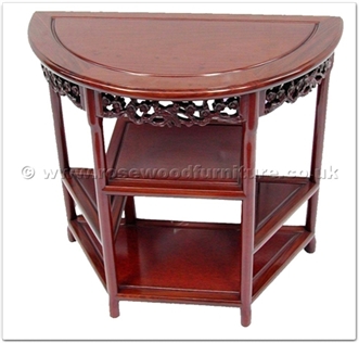 Rosewood Furniture Range  - ffhbstab - Half moon table f and b design with shelf
