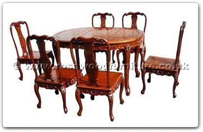 Rosewood Furniture Range  - ffhfd026 - Oval Dining Table French Design with 6 chairs