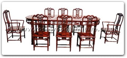 Rosewood Furniture Range  - ffhfd037 - Oval ru-yi Style Dining Table with 8 chairs
