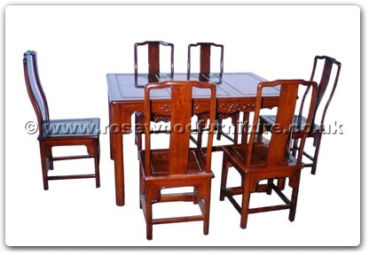 Rosewood Furniture Range  - ffhfd069 - Rosewood Sq Dining Table Ming Design with 6 chairs