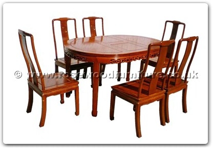 Rosewood Furniture Range  - ffhfd075 - Rosewood Oval Dining Table Long life Design with 6 chairs