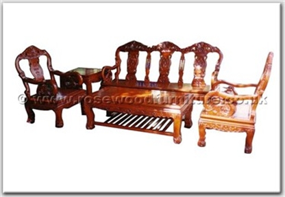 Rosewood Furniture Range  - ffhfl025 - Rosewood Sofa Set 5 Pcsith Set-Swan Design