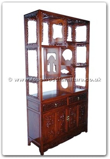 Rosewood Furniture Range  - ffhfl038 - Display Cabinet with Carved Vase