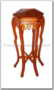 Rosewood Furniture Range  - ffhfl122 - Rosewood Flower Stand-Hexagon