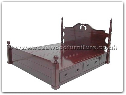 Rosewood Furniture Range  - ffkpbed - King Size Poster Bed With Drawers