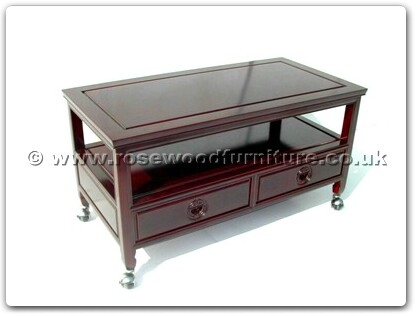 Rosewood Furniture Range  - ffldccof - Coffee table with 2 drawers and shelf with casters