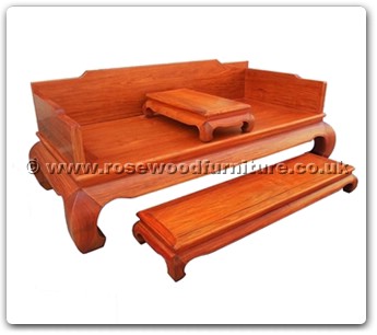 Rosewood Furniture Range  - fflhbpd - Luohan bed plain design w/separate stool on top & foot stand