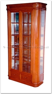 Rosewood Furniture Range  - ffm40rgcab - Ming style round corner glass cabinet