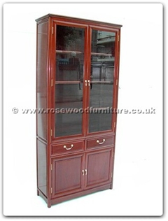Rosewood Furniture Range  - ffmbcase - Ming Style Bookcase With 2 Drawers and 4 Doors