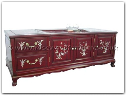 Rosewood Furniture Range  - ffmopttab - Tea table tiger legs with m.o.p.