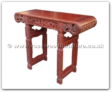 Rosewood Furniture Range  - ffoehall - Oval ends hall table w/carved
