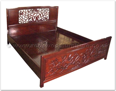 Rosewood Furniture Range  - ffofbbed - King size bed open flower and bird design