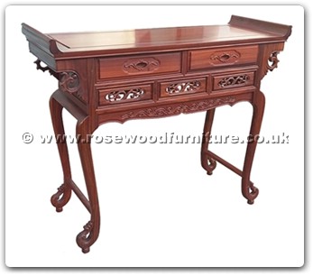 Rosewood Furniture Range  - ffqahallf - Queen ann legs hall table flower design w/2 drawers