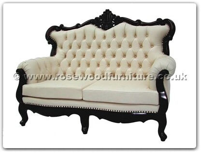 Rosewood Furniture Range  - ffqgl2sofa - Queen Ann legs leather Sofa 2 seater