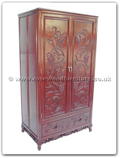 Rosewood Furniture Range  - ffqgwar - Queen Ann Legs Wardrobe Grape Design