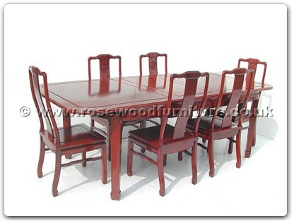 Rosewood Furniture Range  - ffr99din - Sliding top round corner dining table longlife design with 6 side chairs