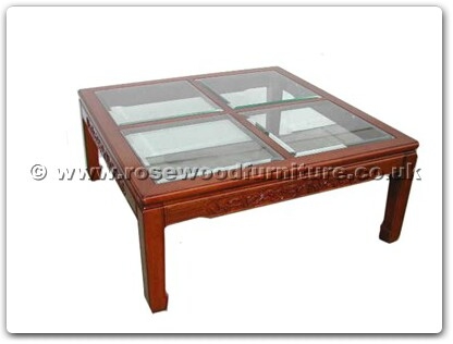 Rosewood Furniture Range  - ffrb4bcof - 4 section bevel glass top coffee table solid f and b design