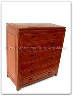 Rosewood Furniture Range  - ffrchest - Chest of 6 drawers with carved handles