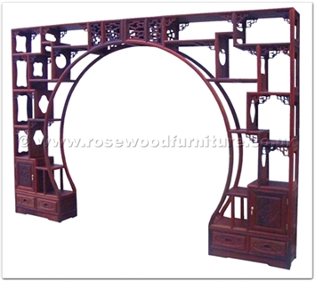 Rosewood Furniture Range  - ffrdivfk - Room divider cabinet flower carved - key carved corner - set of 2