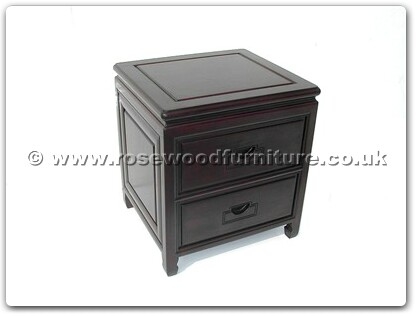 Rosewood Furniture Range  - ffrwpside - Bedside cabinet with 2 carved handle darwers