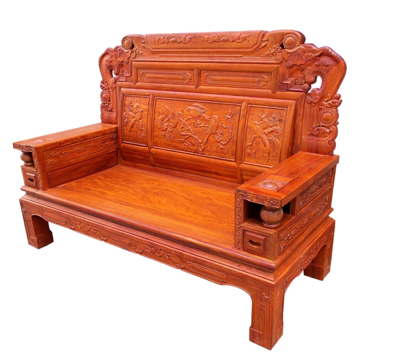 Rosewood Furniture Range  - ffsofa2sb - 2 seats sofa w/f&b carved