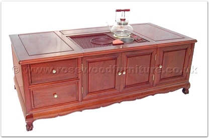 Rosewood Furniture Range  - fftddtable55 - Tea table tiger legs - 2 drawers and 3 doors