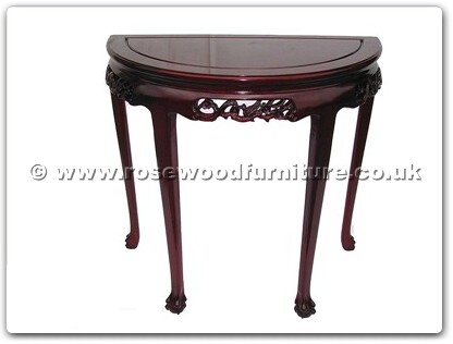 Rosewood Furniture Range  - fftgbhmt - Half Moon Table F and B Design Tiger Legs