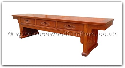 Rosewood Furniture Range  - fftvc3d - T.V. cabinet flower carved w/3 drawers