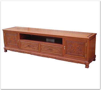 Rosewood Furniture Range  - fftvfdd - T.V. cabinet full dragon design w/2 drawers and 2 doors