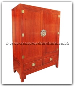 Rosewood Furniture Range  - ffwarp - Wardrobe plain design w/2 doors & 2 drawers