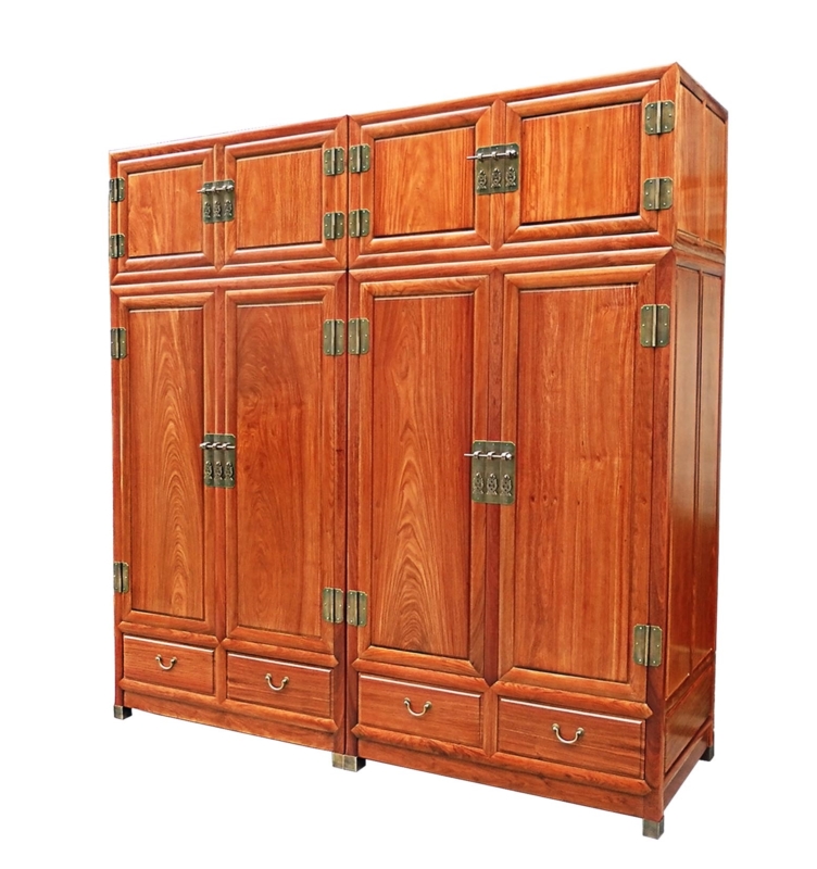 Rosewood Furniture Range  - ffwarpd - wardrobe plain design w/8 doors & 4 drawers