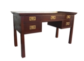 Chinese Furniture - ff202r4de -  shinto style desk w/5 drawers - 54" x 24" x 31"