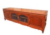 Chinese Furniture - ff209r7qhf -  queen ann legs hi-fi cabinet w/2 glass doors & 2 wooden doors - 80" x 20" x 26"