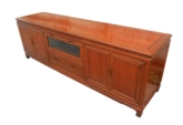 Chinese Furniture - ff211r33hfp -  hi-fi cabinet plain design w/4 wooden doors & 1 drawer & 1 folding glass door - 80" x 20" x 26"