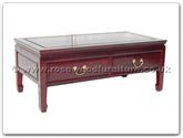 Chinese Furniture - ff7037p -  Coffee table with 2 drawers plain design - 40" x 20" x 16"