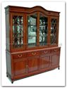 Chinese Furniture - ff7047fm -  Queen Ann legs Buffet with curved top french design with spot light and mirror back - 72" x 19" x 84"