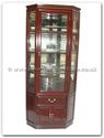 Chinese Furniture - ff7316p -  Corner cabinet plain design with spot light and mirror back - 24" x 24" x 78"