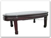 Chinese Furniture - ff7328pw -  Wood top oval coffee table plain design - 48" x 26" x 16"